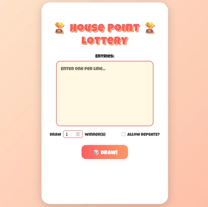 House Point Lottery